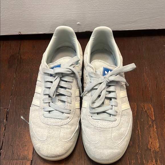 Classic Adidas Samba Light Blue Suede Sneakers - Picture 2 of 5